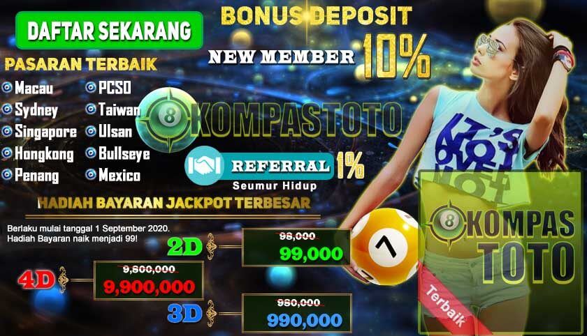 Kompastoto, Situs Bandar Agen Togel Online Terbaik dan Terpercaya dengan Bayaran Hadiah Jackpot Terbesar. 4D 10 ribu dapat 99juta!